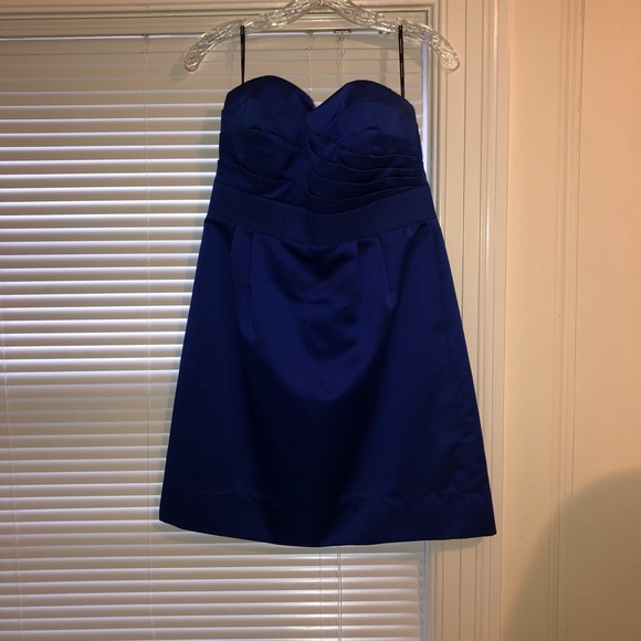 Blue Strapless Cocktail Dress - Picture 2 of 7